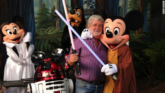 George Lucas com Mickey e Minnie