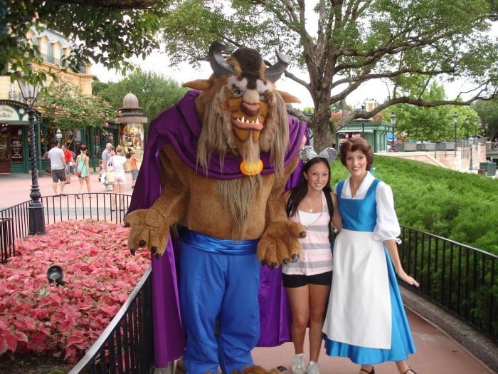 Foto com a Bela e a Fera